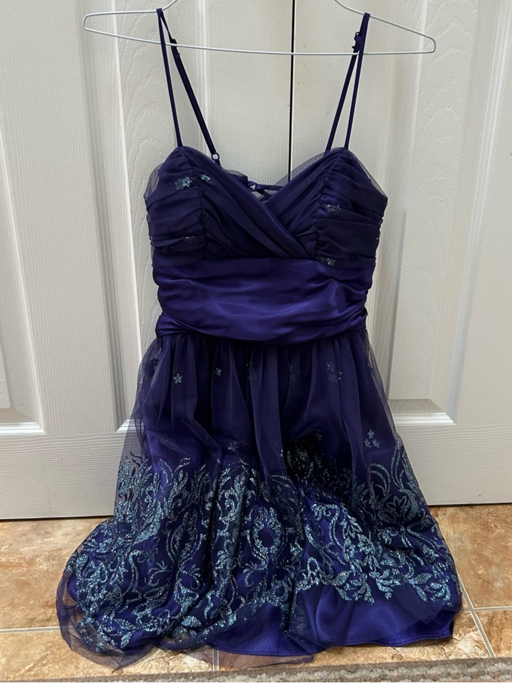 Jolie Deep Purple Glimmer Tulle Party Dress